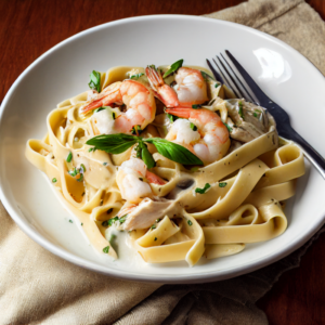 Chicken and Shrimp Fettuccine Alfred