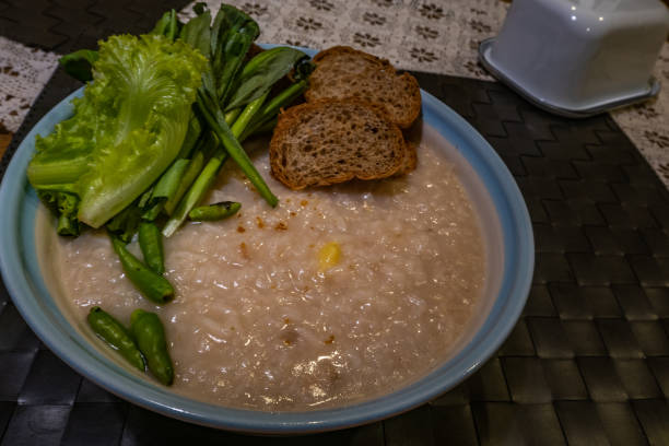 A bowl of creamy vegan rice pudding